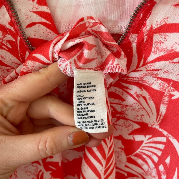 American Eagle Tropical Patterned Pink Dress with Back Cutouts - Picture 10 of 10